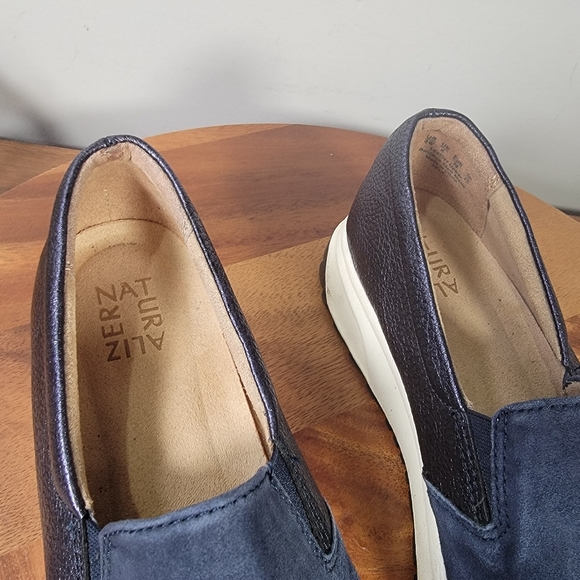 Naturalizer Blue Suede Leather Slip-On Women's Shoes Size 8 Slip On Sneakers - Picture 9 of 15